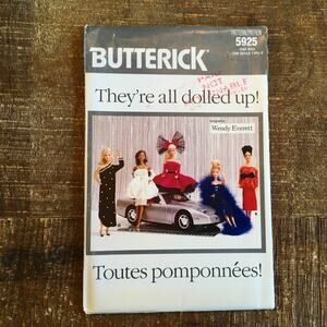 butterick Sewing Pattern 5925 11.5" Doll All Dolled Up Formal Evening DressUNCUT